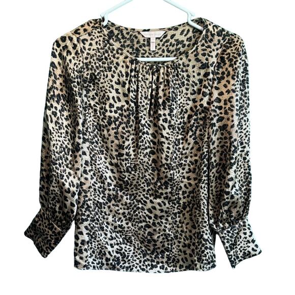 Rebecca Taylor Tops - Rebecca Taylor 100% Silk Leopard Print Blouse Women's 00